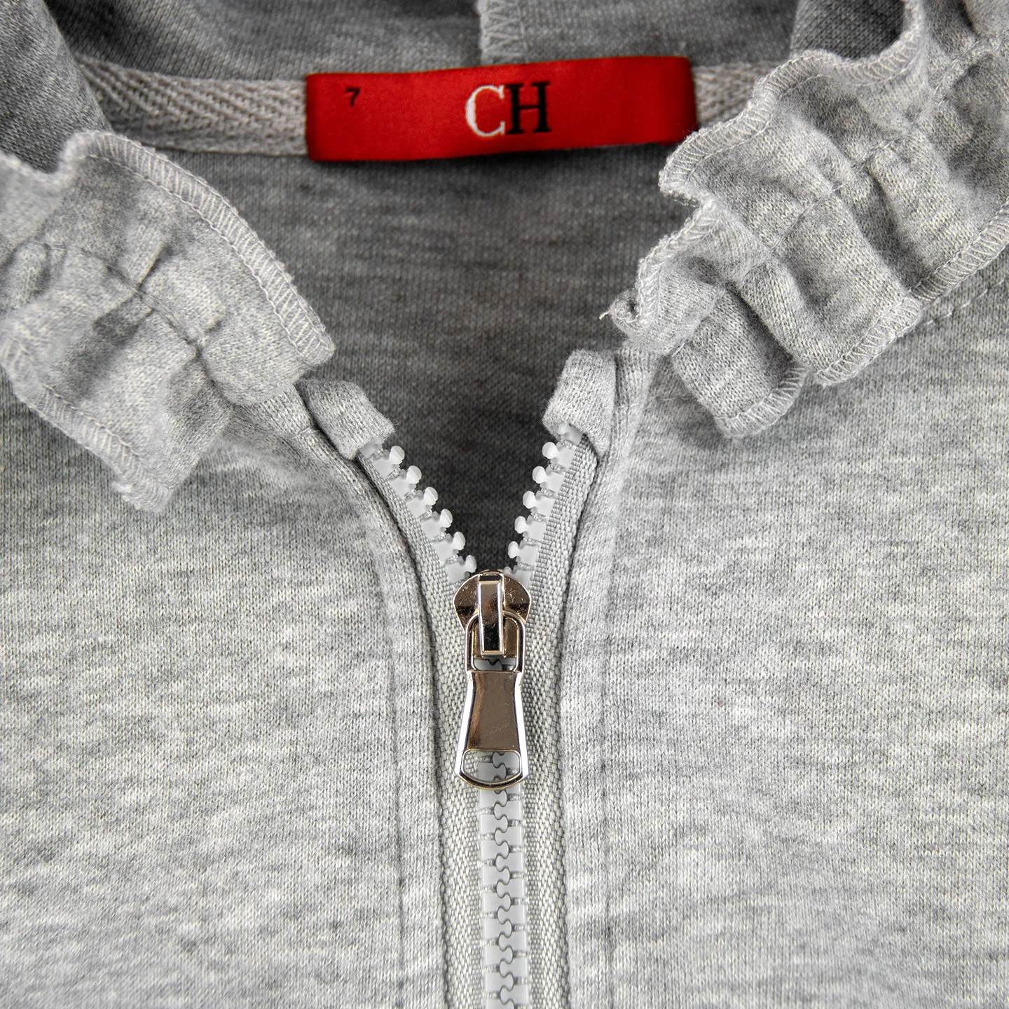 CH Mädchen-Kapuzenjacke mit Reißverschluss, Rüschenbesatz, langen Ärmeln, lässige Sweatshirt-Jacke mit Taschen für Kinder, Frühling und Herbst – Detail 7