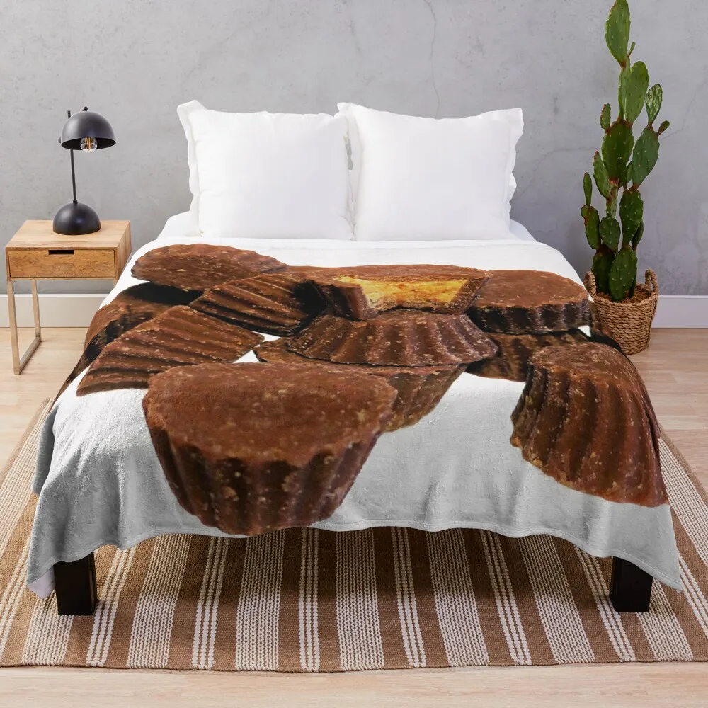 

Mini Chocolate and Peanut Butter Treats Throw Blanket Long Lasting Soft Plush Blanket for Daily Use