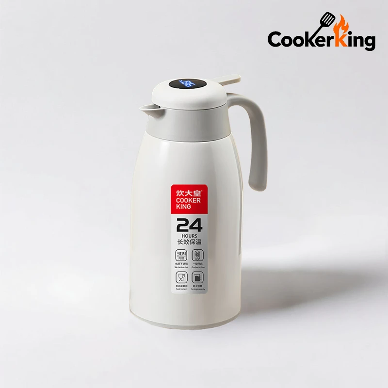 

COOKER KING 2,2 л кофейник из нержавеющей стали 304 из нержавеющей стали + PP интеллектуальный дисплей температуры термос чайник дорожный чайник