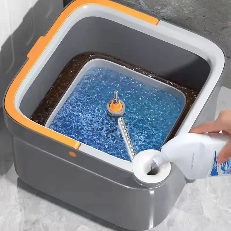 Square Clean Sewage Separation Bucket Mop Clean Sewage Separation Rotary Mop Bucket Set Hand Wash-Free  Mop