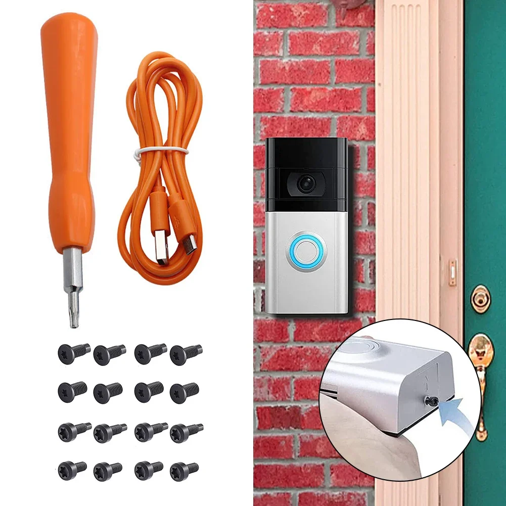 Complete Your Ring Video Doorbell Pro 2 Installation with our Comprehensive Set Screwdriver USB Charger Cable Drill Included