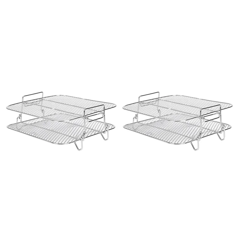 A94E-2X Air Fryer Rack For Cosori 5.5L Air Fryer, 2 Tier Air Fryer Grill/Shelf/Dehydrator Rack Square ,Air Fryer Accessories