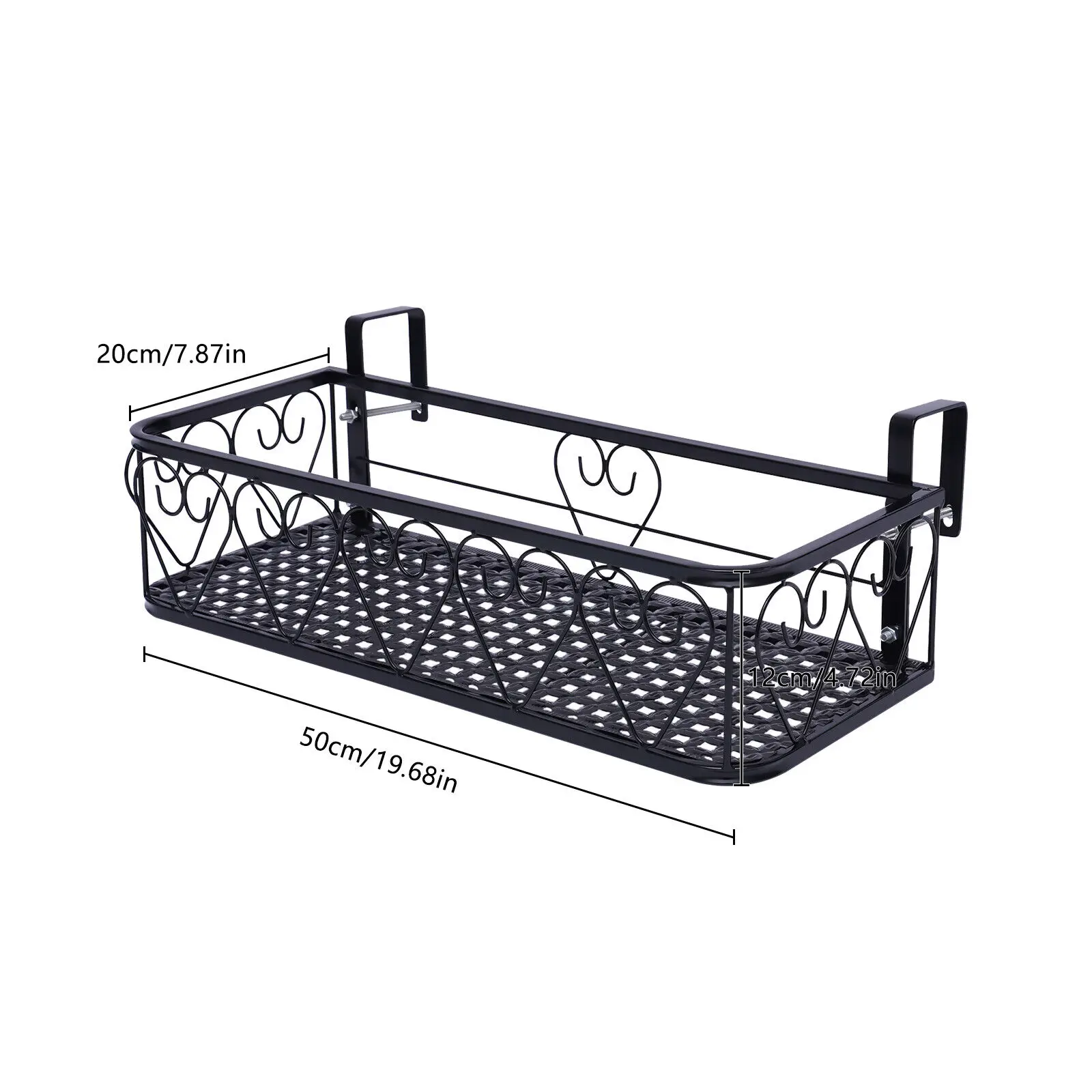 Hangende reling plantenbak met haken Balkon plantenhouder Reling plank Hek Bloemenemmer Plantenrek Bloempot Standhouder