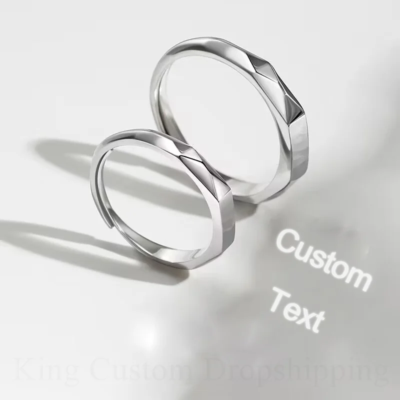 

2025 New Custom Text Reflecting Ring Projection Adjustable Light Sculpted Ring Couple Ring Couple Anniversary creative Gift for