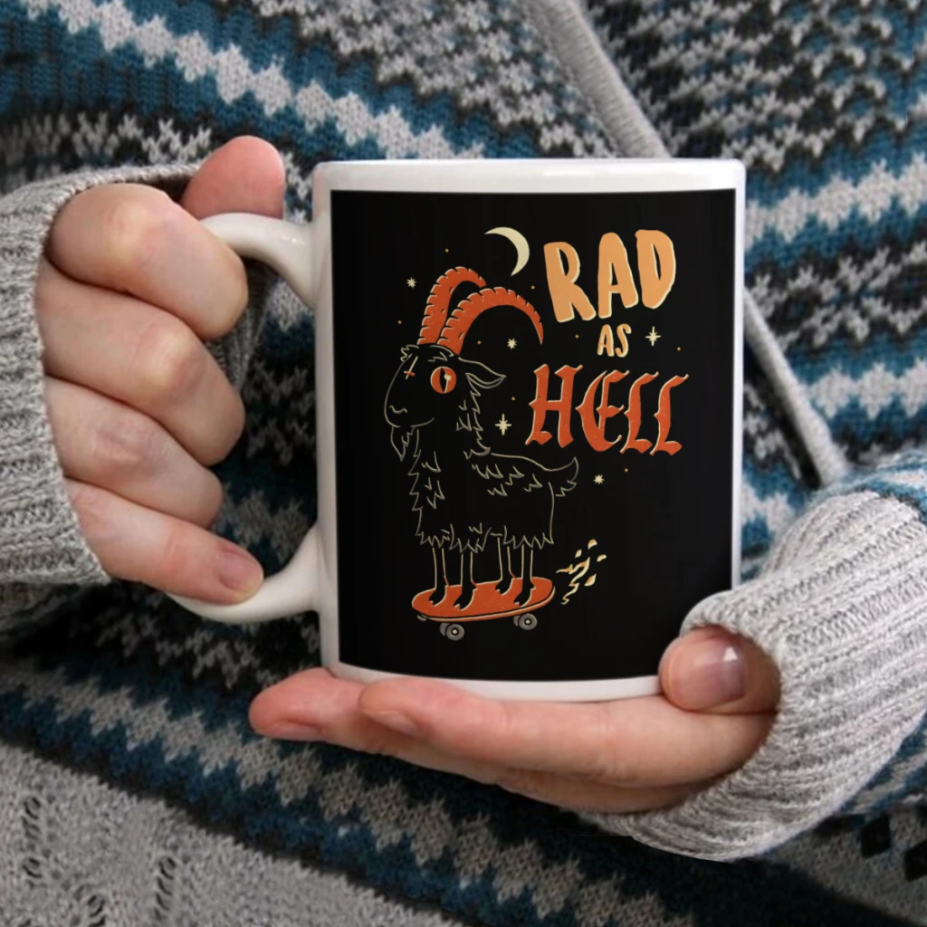 

Rad As HellCoffee Mug Tea Cup 11oz Coffee Cup Funny Birthday Ceramic Mug Personalized Cup