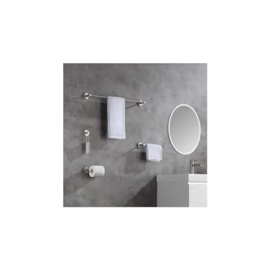 

Circular 5-Piece Bathroom Hardware Set Includes Towel Bar, Towel Ring, Toilet Paper Holder, and Robe Hooks Durable Solid Brass