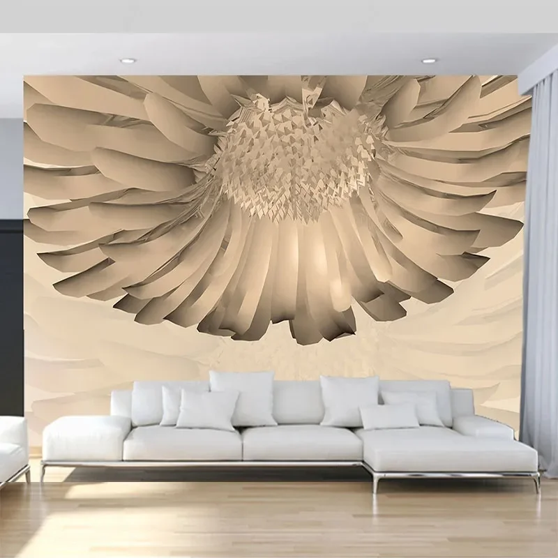 

Custom Any Size 3D Mural Chrysanthemum Flower Living Room Backdrop Decorative Painting Papel De Parede Home Décor Tapety Fresco