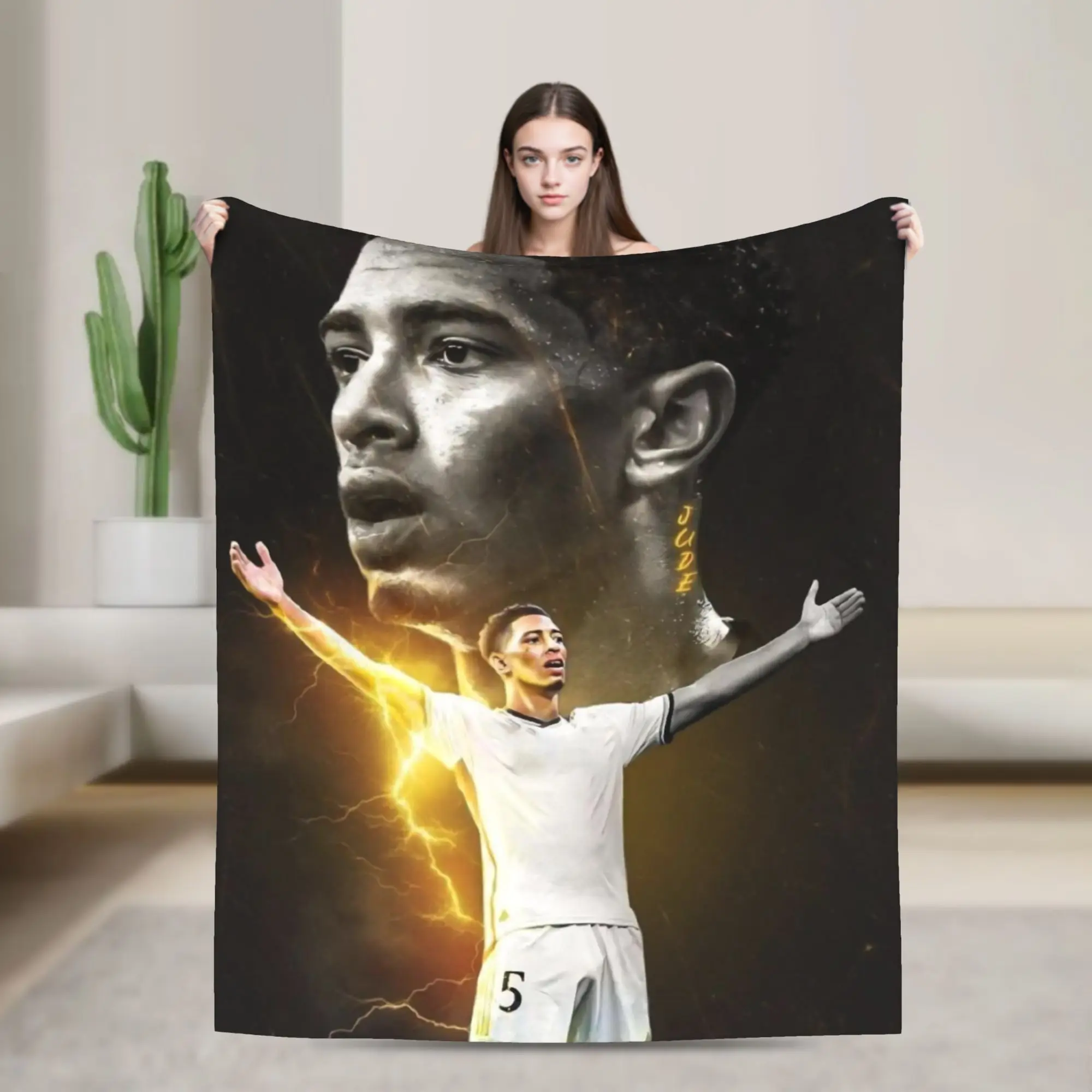 Bellinghams Blanket Fleece Spring/Autumn Soccer Football Multi-function Ultra-Soft Throw Blanket for Sofa Couch Plush Thin Quilt
