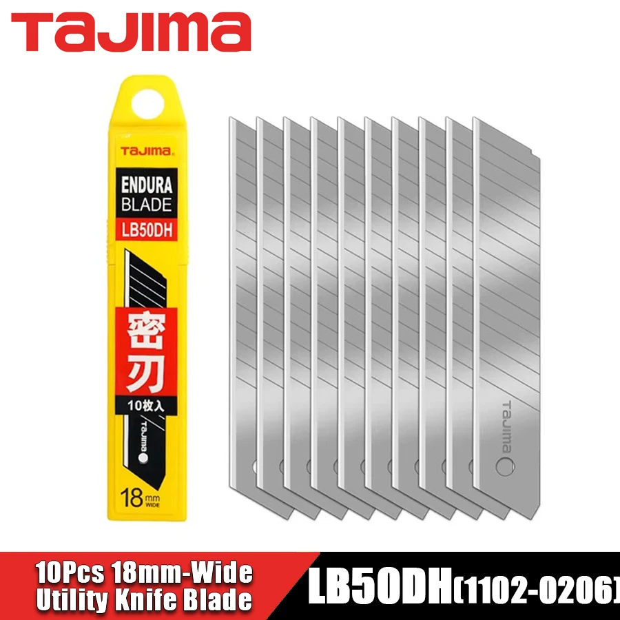 TAJIMA LB50DH 10Pcs 18mm-Wide Utility Knife Blade Replacement Blade Solid Blade Spare Blades Set Tool Accessories 1102-0206