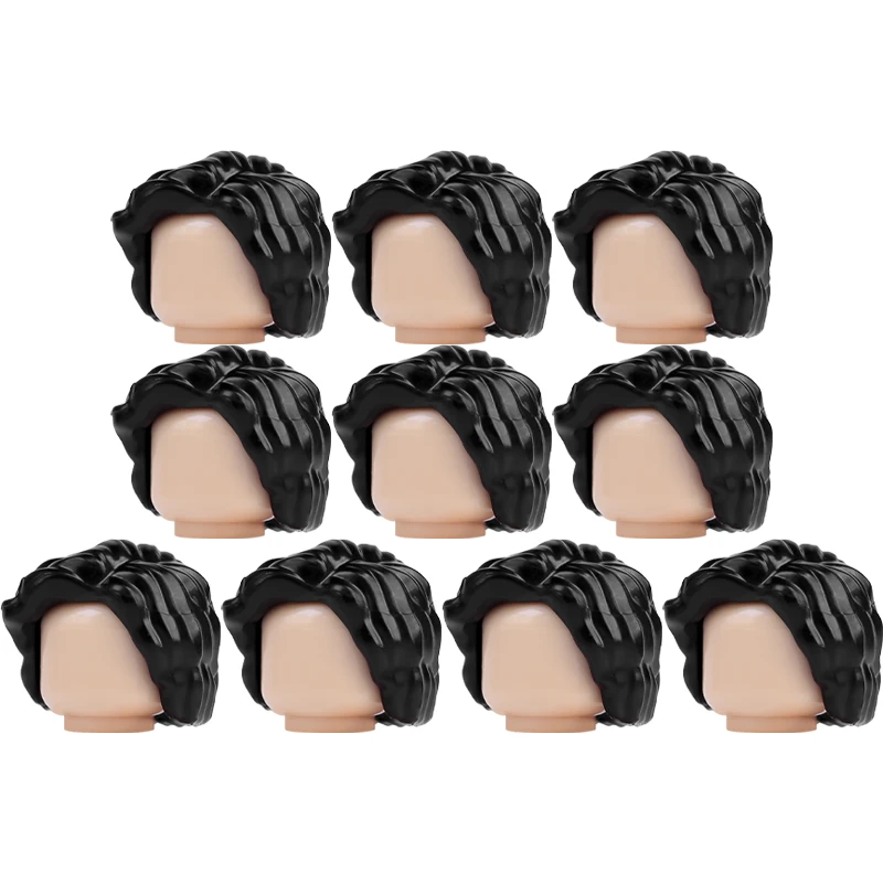 MOC City Hero Figures Hairstyles Human Body Parts Building Blocks Man Woman Girl Boy Head Hair DIY Accessories Bricks Kids Toys