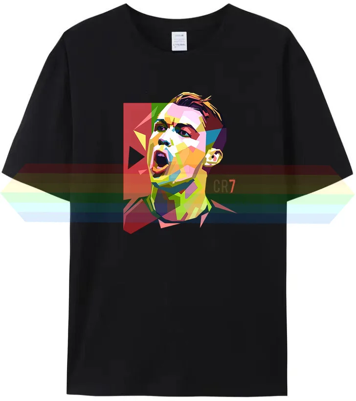 

Sports Men's Summer King Purified Cristiano Cotton T-Shirt Screaming Graphic Gift Women's Comfortable Sports CR7 T-Shirt