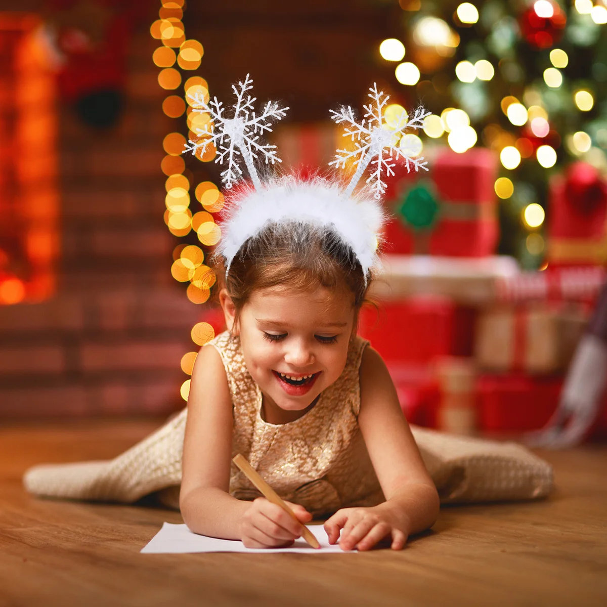 Diademas navideñas con aro para la cabeza, accesorios para fiesta de Navidad Pop, Tiara de copo de nieve para niños