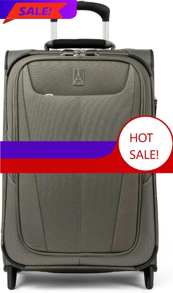 

5-дюймовый легкий чемодан-тележка на 2 колесах, расширяемый, 22 дюйма — цвет Slate Green