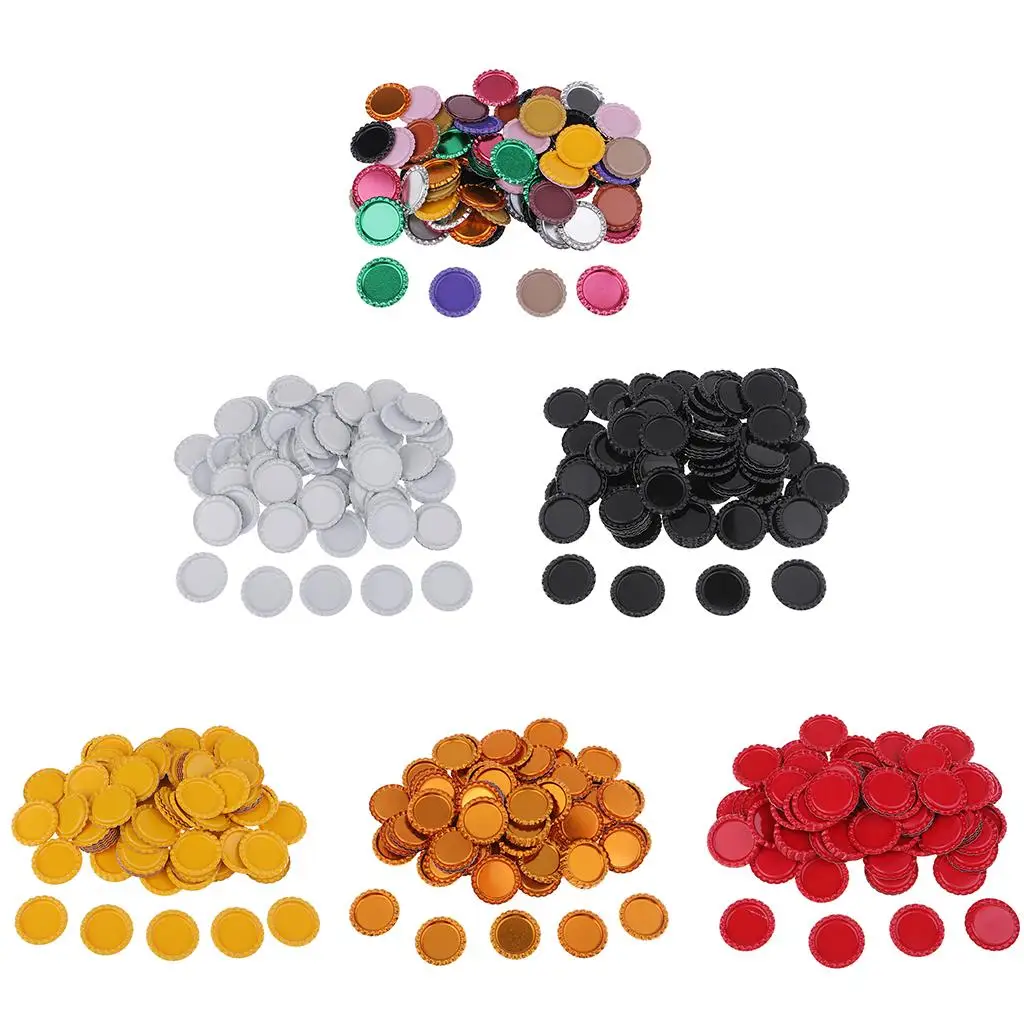 100pcs Flattened Flat Crown Bottle Caps for DIY Hair Bows Pendant Kids Craft