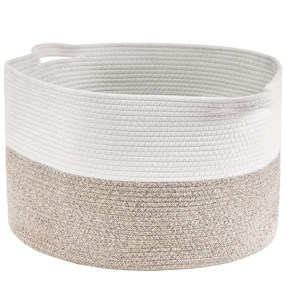 

Cotton Rope Woven Storage Basket 87L 22x22x14 in Home Decor