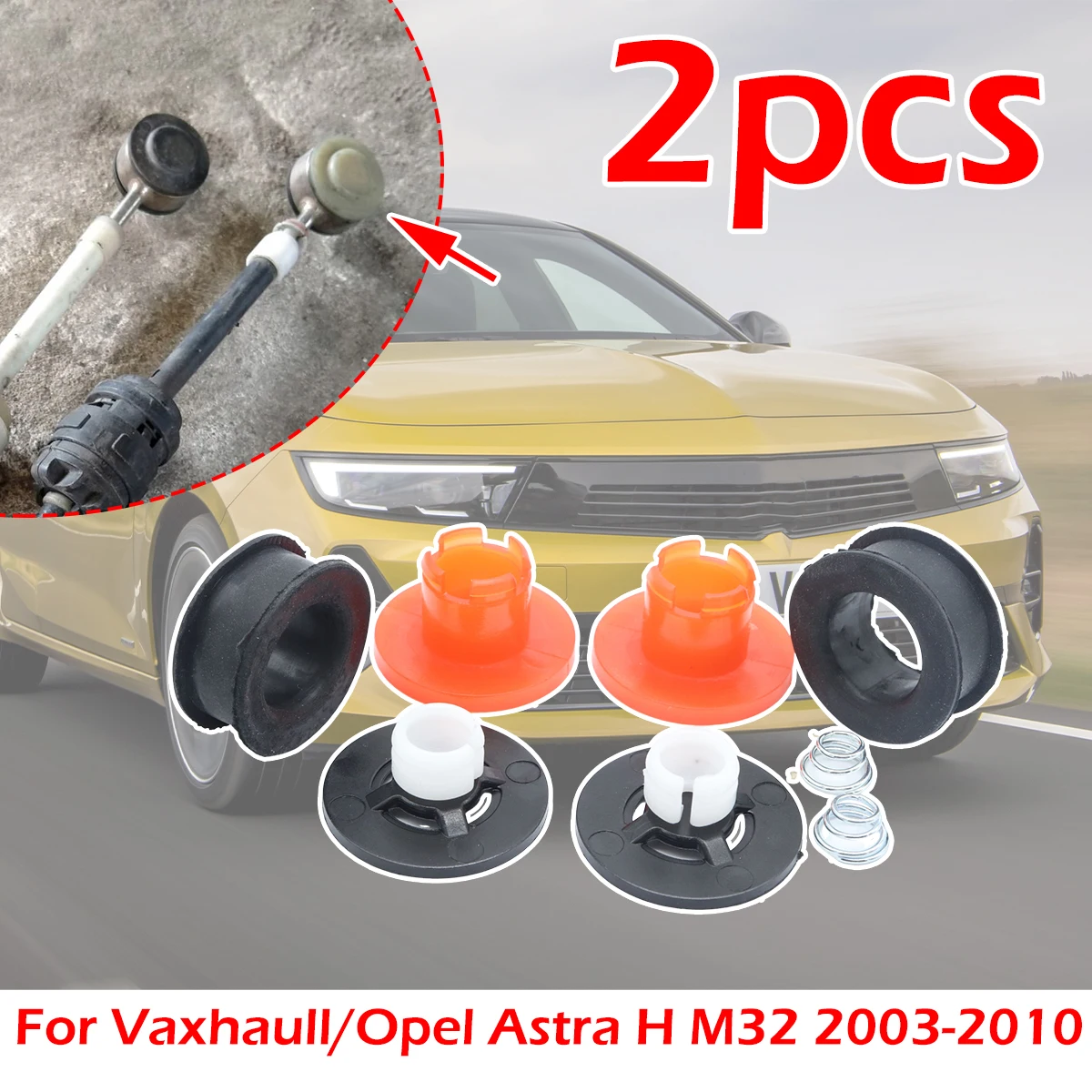 

2kit Gearbox Shifter lever Selector Adapter Grommet Repair Cable Linkage End Rod Bushing For Vauxhall/Opel Cascada 2013 - 2016