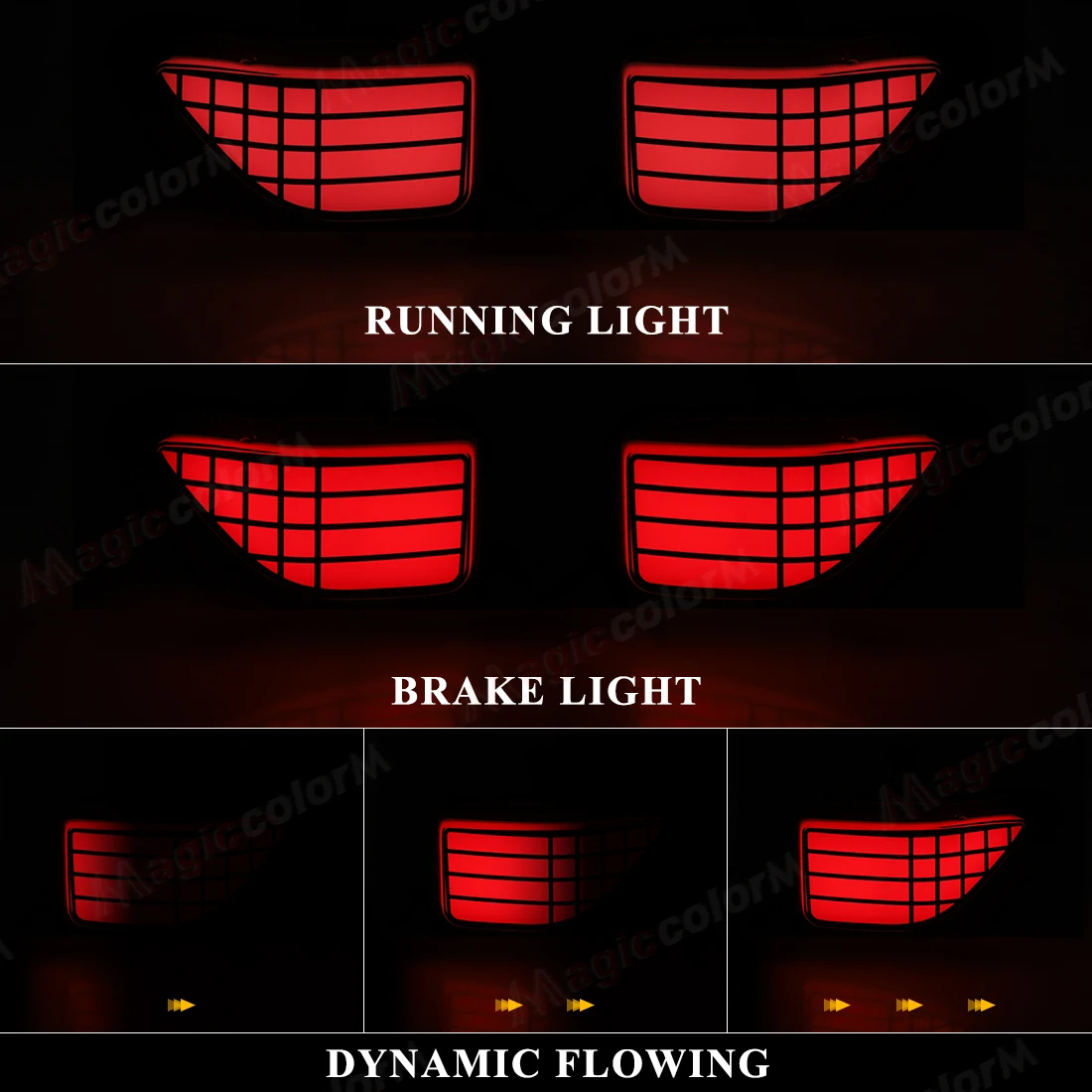 Rear Bumper Reflector Lights For Toyota RAV4 2005 2006 2007 2008 2009 2010 2011 2012 Driving Brake Flowing Turn Signal Lamps view 2