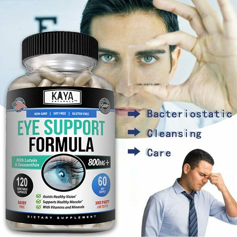 Eye Vitamins Lutein, Zeaxanthin and Bilberry Extract, Improve Eye Fatigue and Dryness, Improve Vision Health