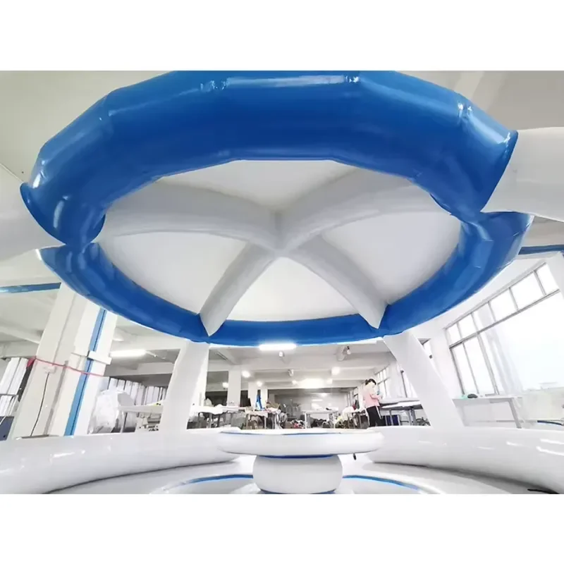 Inflatable Floating Canopy Lounge with Multi-Level Seating Durable Commercial Grade Water Recreation Structure