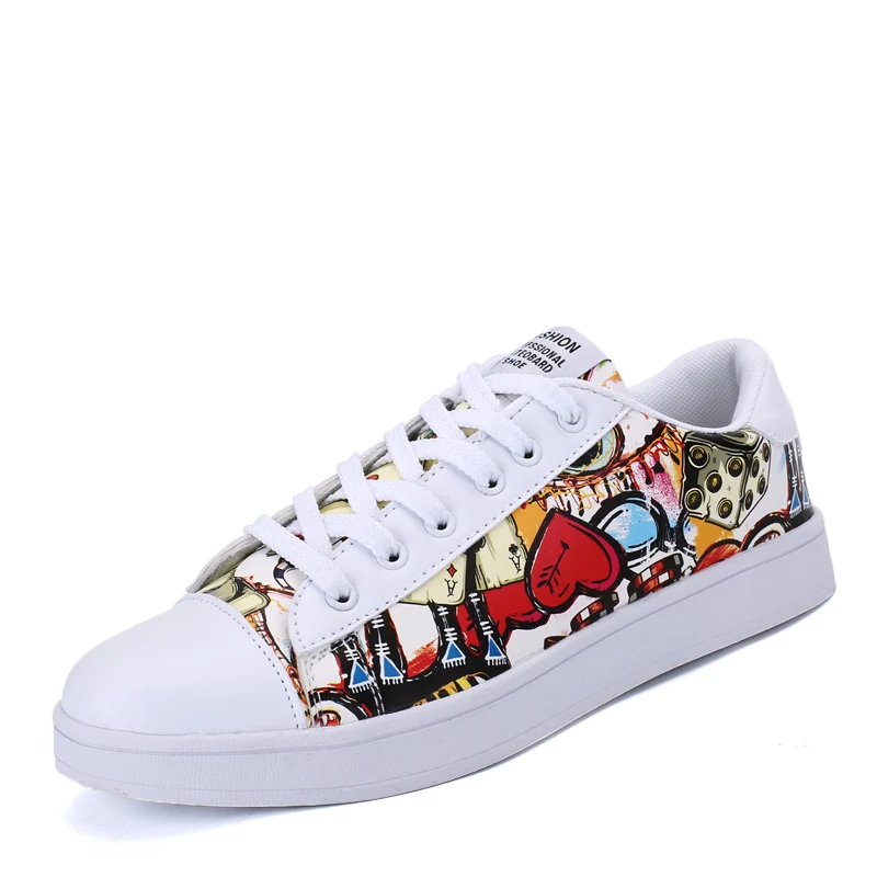 Mode Graffiti Turnschuhe Männer Hip Hop Skateboard Schuhe bequeme Walking Plattform Turnschuhe Mann Paar Schuhe plus Größe 46