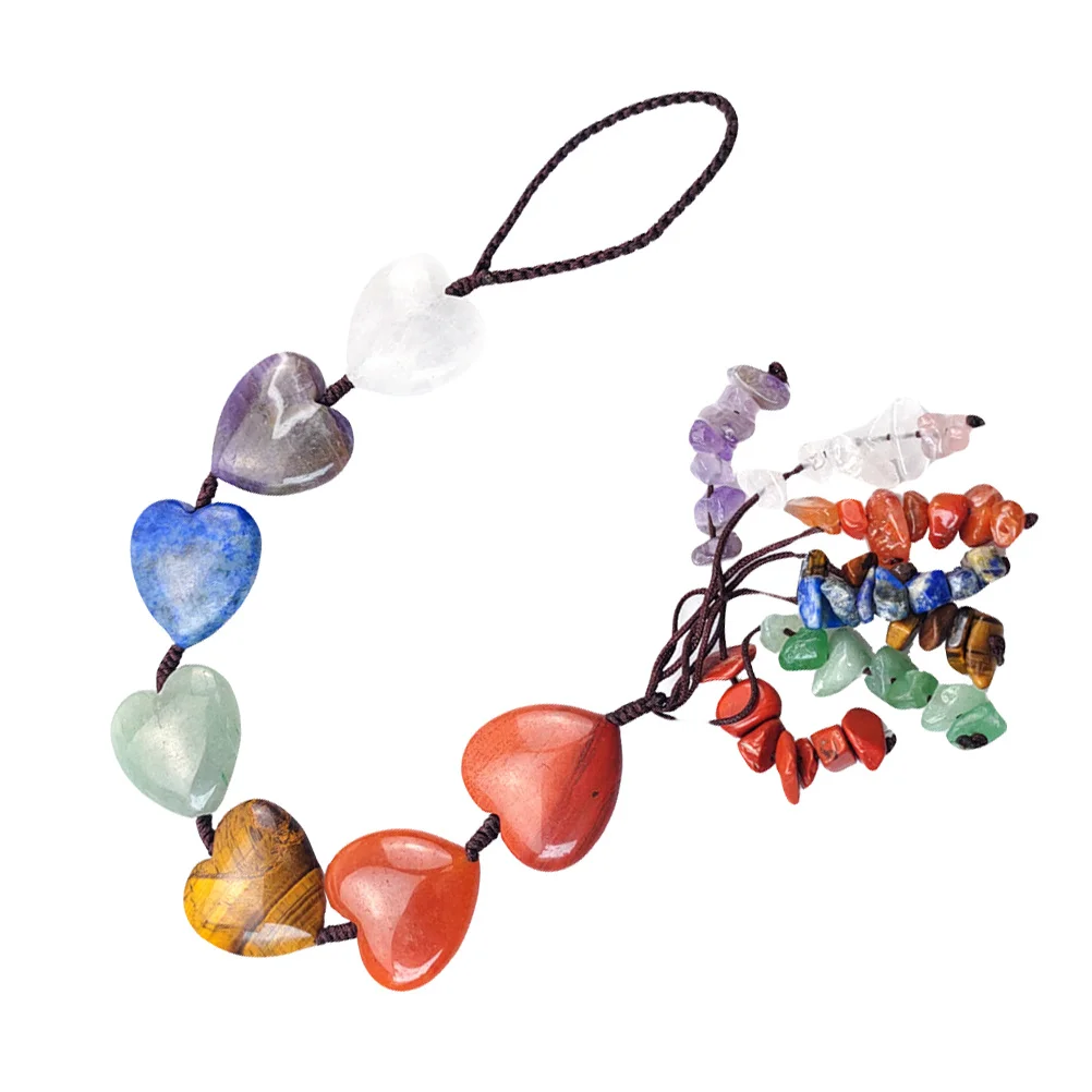 

1Pcs Natural Stone Car Pendant Colorful Handmade Hanging Car Decor Decorative Rearview Mirror Accessory Handmade Pendant