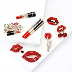 Beautiful Lipstick Brooches for Women Unisex Lip Pins Multi-color Available Fashion Jewellery Accessories Gifts