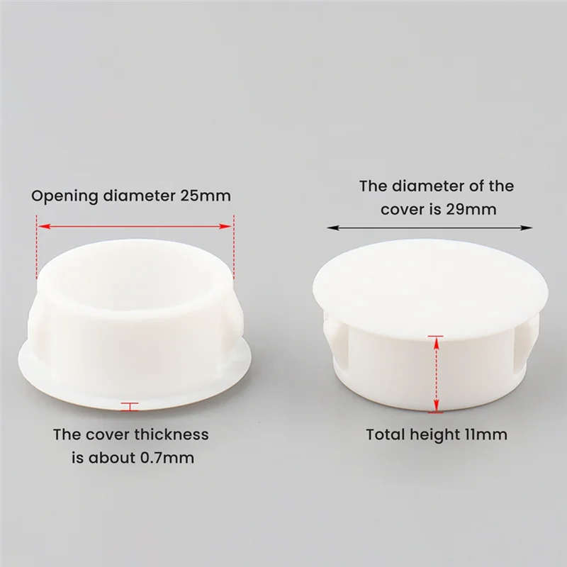 

A36T-1Set 8 Sizes Plastic Hole Plugs Assortment Flush Type Snap In Locking Tube Hole Plugs White