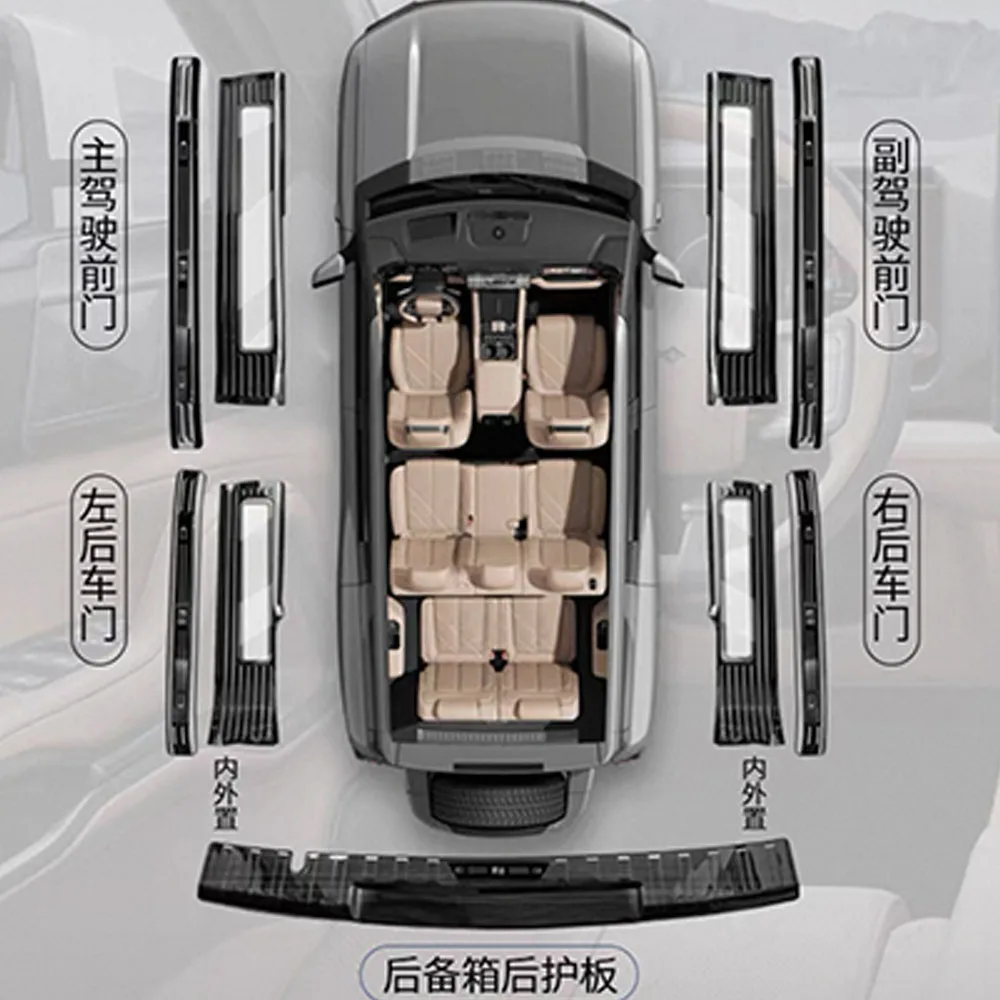 For BYD Leopard 8 Denza B8 2024 2025 2026 Stainless Steel Door Sill Threshold Protectors Anti-Scratch Step Guard Accessories