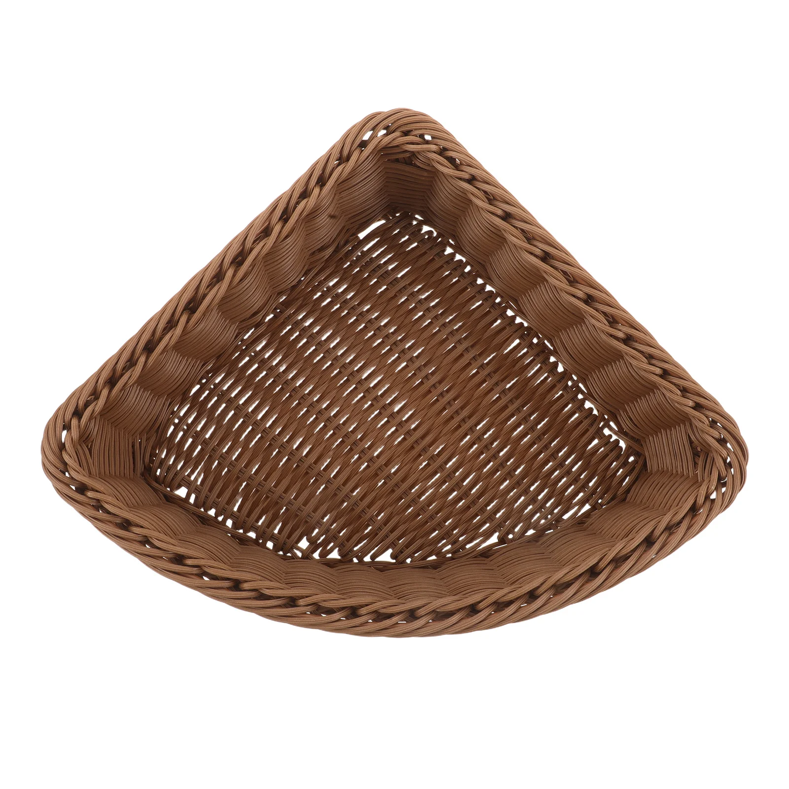 Handwoven Triangular Corner Basket Storage Container for Wardrobe Bathroom Kitchen Shelves Organizer Bin Snacks Cosmetics