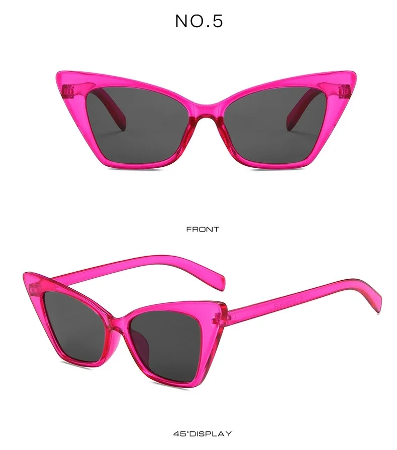 Klassische Vintage Sexy Cat Eye Sonnenbrille Frauen Marke Designer Retro Übergroßen Cateye Weibliche Sonnenbrille UV400 – Detail 13