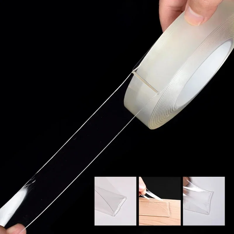 1-10M Nano Double Sided Adhesive Tape Heavy Duty Clear Waterproof Traceless Extra Strong Glue Removable Seal Gap Strip