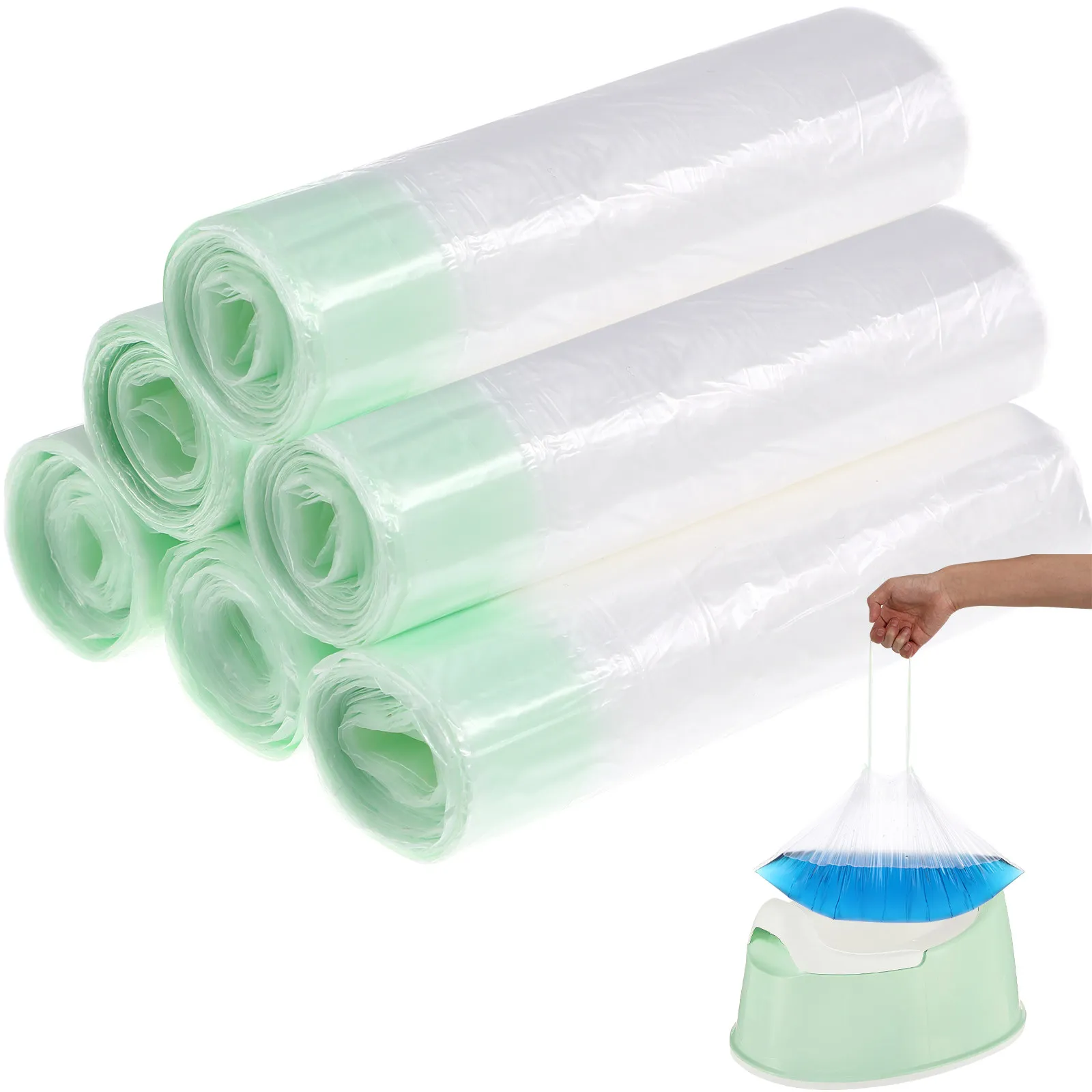 50Pcs Leakproof Disposable Kids Potty Toilet Bags Travel Liners for Portable Potty Training Seat Sanitary and Easy Clean
