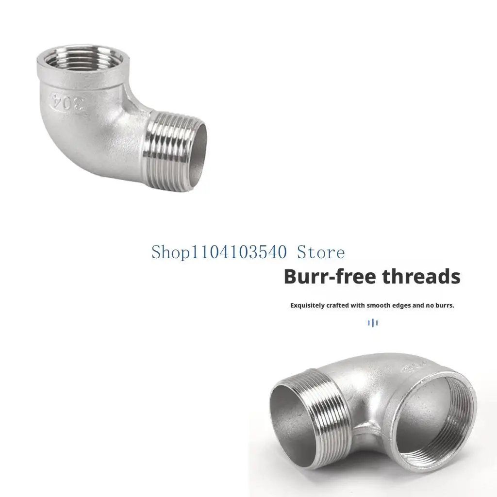 02DC Stainless Steel 90 Degree Threaded Plumbing Elbow Fitting for Water Filter Lines, Irrigation Changes and Repairs