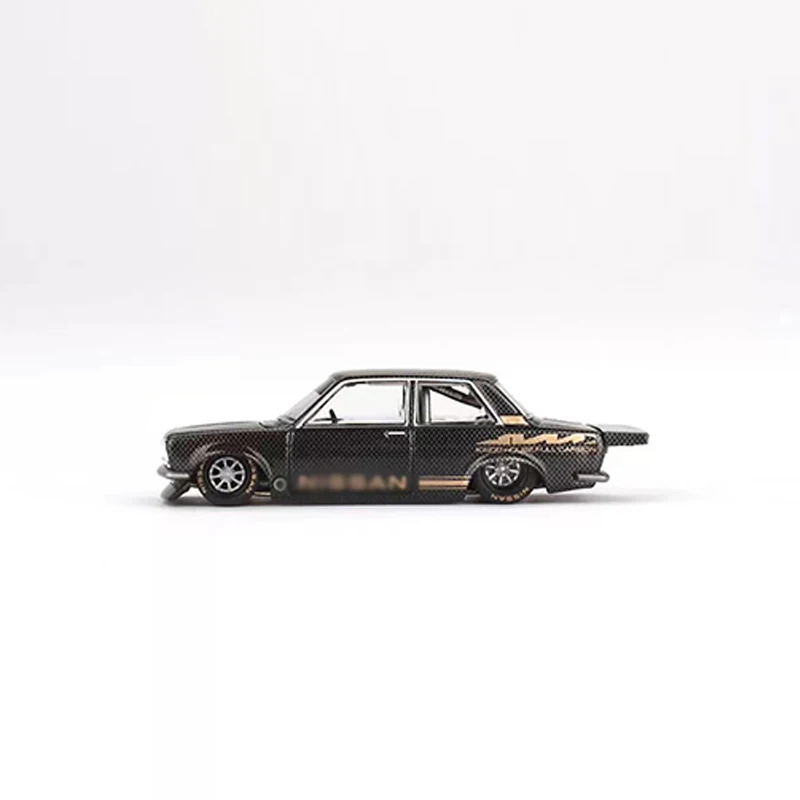 Kaido House + MINIGT 1:64 Toy Model Car Datsun 510 Pro Street Alloy Open Hood Vehicle #KHMG110 Full Carbon