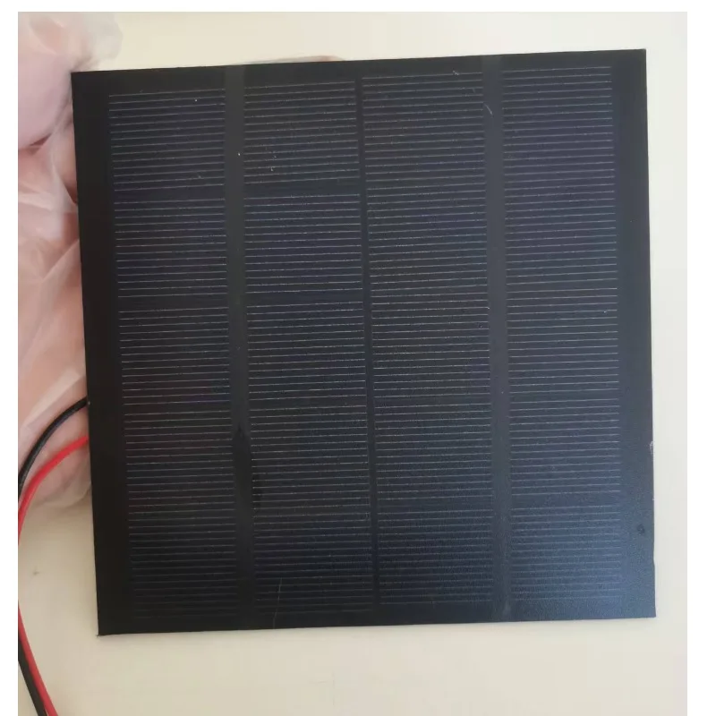 5V 2W PET Mono Crystalline Solar Panel 120mmx120mm With Wires Water Proof For DIY Solar Light