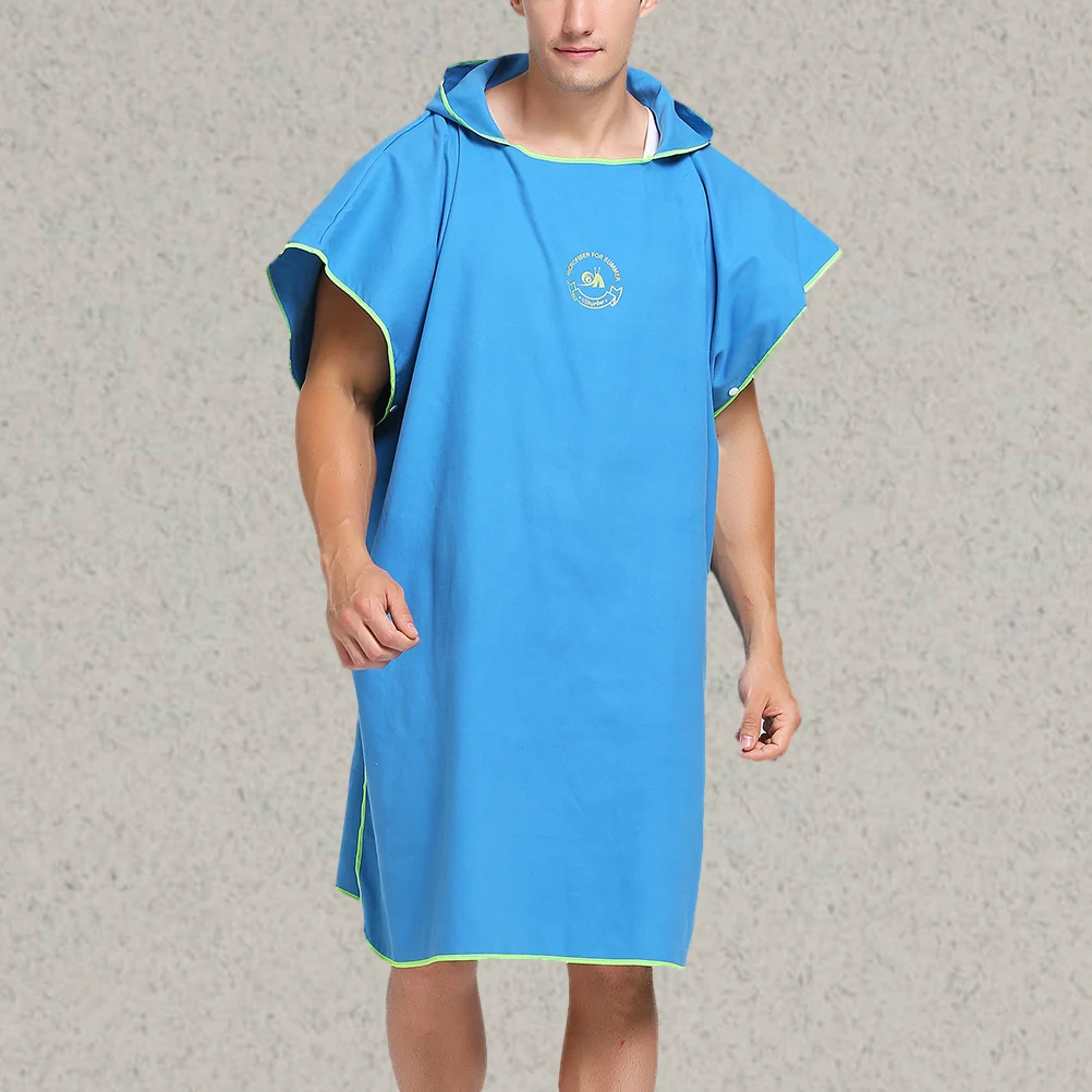 

Black Microfiber Bathrobe Beach Towel Portable Fast Dry Swimming Bathing Towel Changing Cloak Bathrobes Fast Drying Cloak