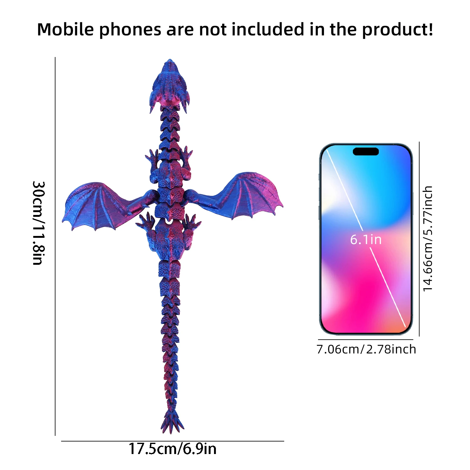 3D-geprinte Geïntegreerde Kristallen Drakenverbinding Zorgt Voor Vrij Verkeer, Decompressie, Speelgoeddecoratie En Cadeau Geven