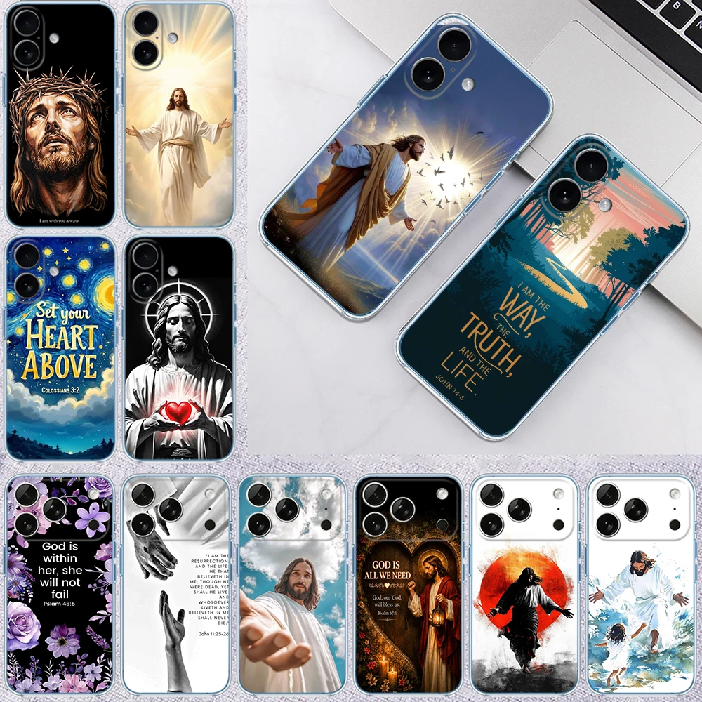 Phone Cases Jesus - Funda transparente para teléfono con diseño