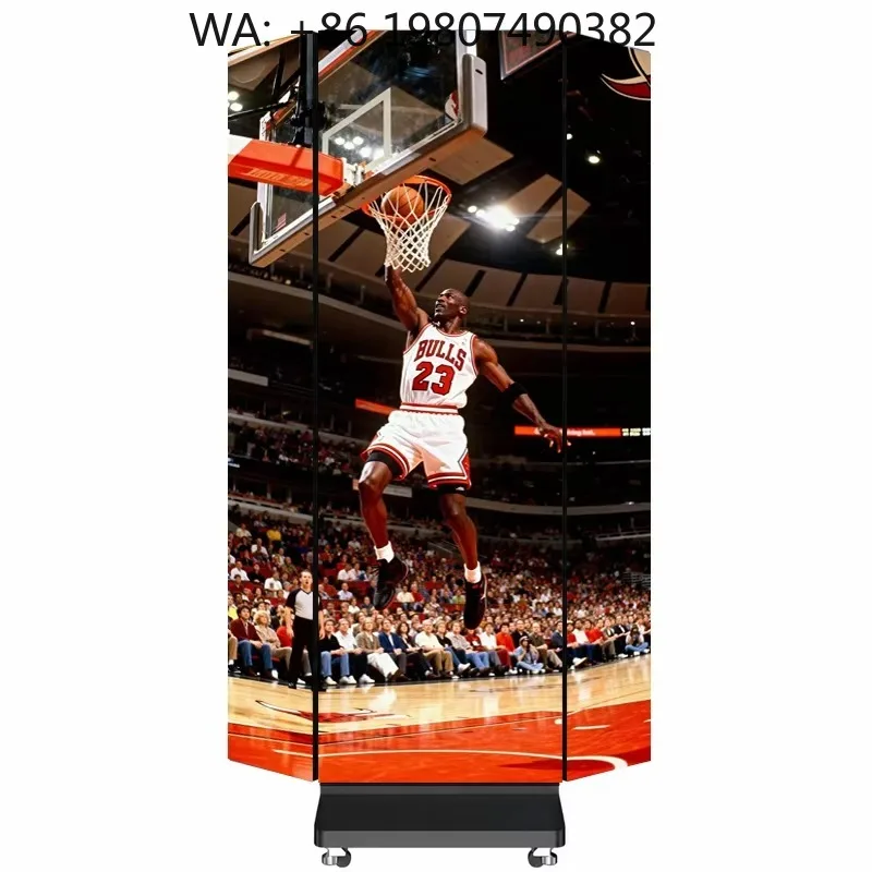 P2mm 1280x1960mm Movable Three-fold Indoor LED Digital Poster Self-Service Business High Brightness 2-Year Warranty for Airport