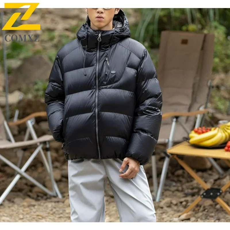 عالية الجودة الرجال أسفل سترة الراحة في الهواء الطلق تسلق الجبال يندبروف الحشو معطف هود التخييم خفيفة الوزن دائم معاطف الشتاء #2
