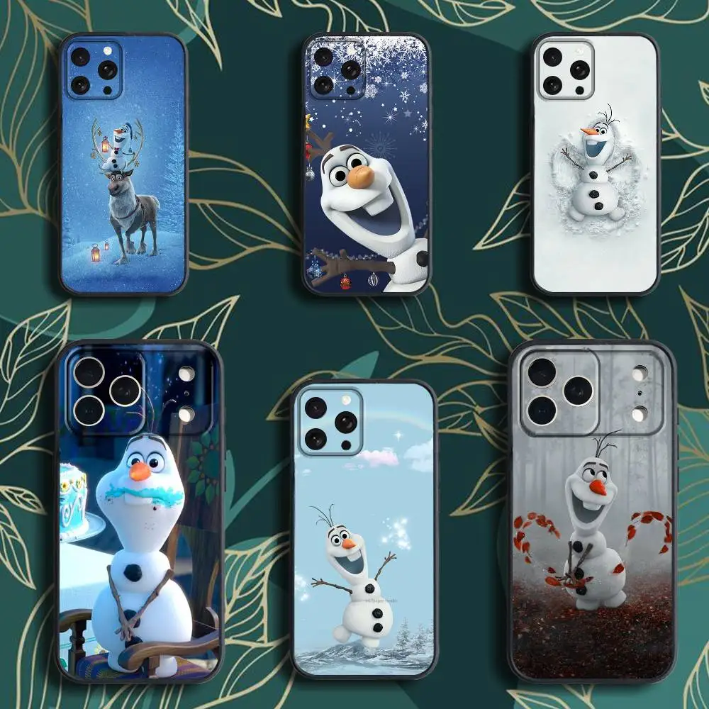 

Christmas F-Frozen O-Olaf Phone Case For iPhone 17,16,15,14,13,12,Pro,Max,Plus,E,SE4,Air,Mini Black Soft Box