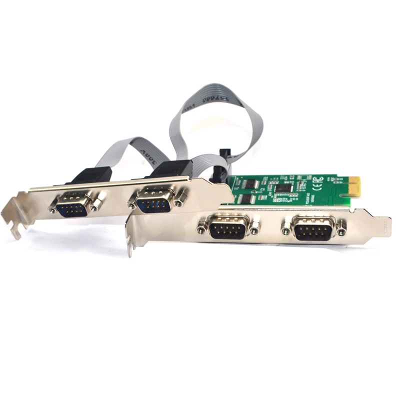 

4 Port Serial PCI Express Expansion Card RS232 Com 9 Pin Serial Card PCIE Riser Converter Adapter for Windows Linux AX99100 Chip