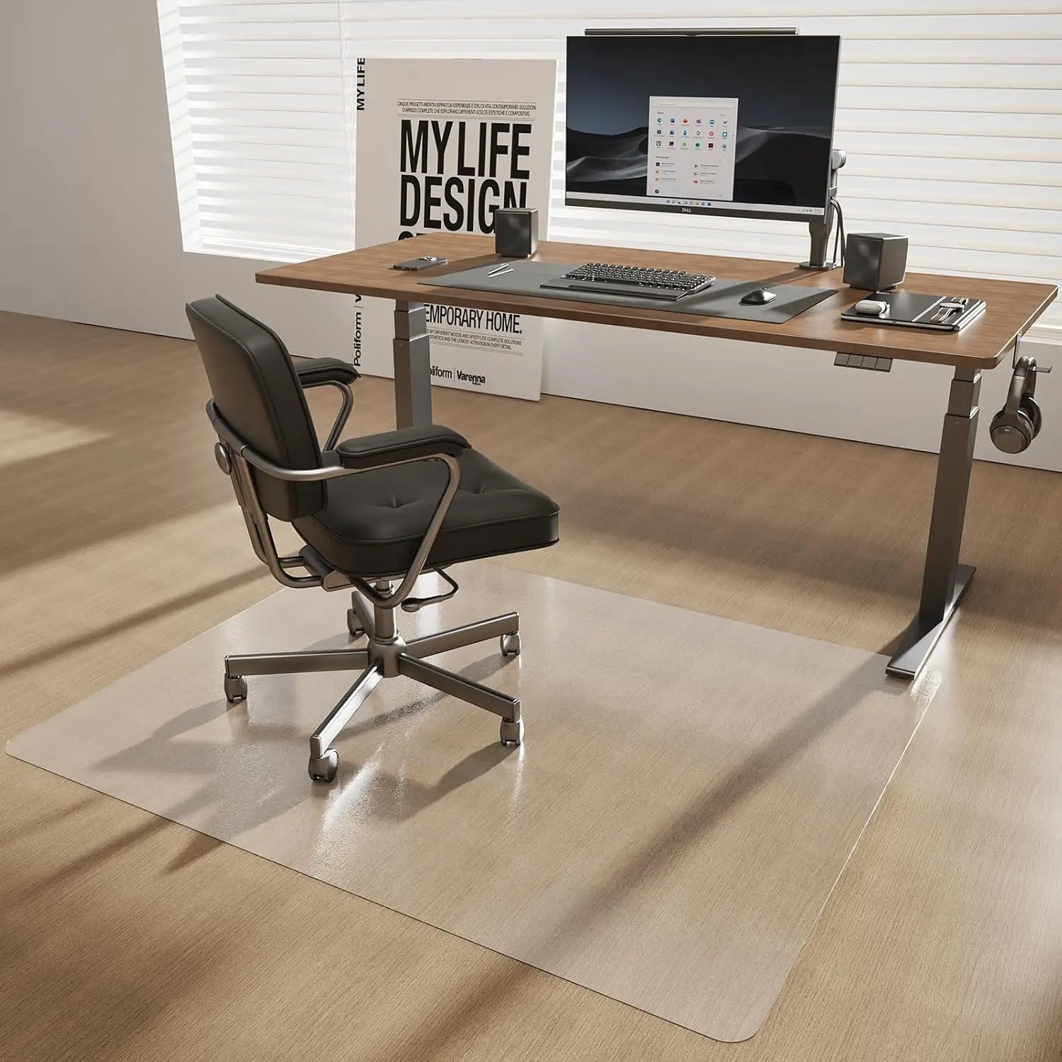 

2.0mm 40x50 Heavy Duty PVC Chair Mat for Hardwood Floors, Clear Non-Slip Office Floor Protector with Smooth Rolling Surface