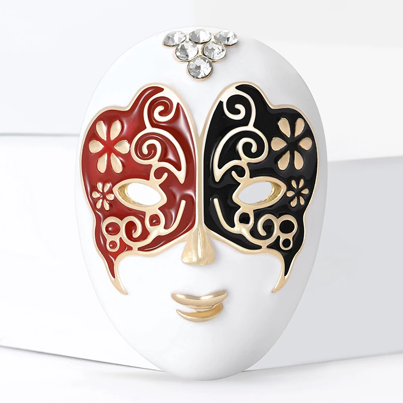 Alloy Chinese Style Peking Opera Mask Brooch Versatile DIY Match Jewelry Pin for Clothes