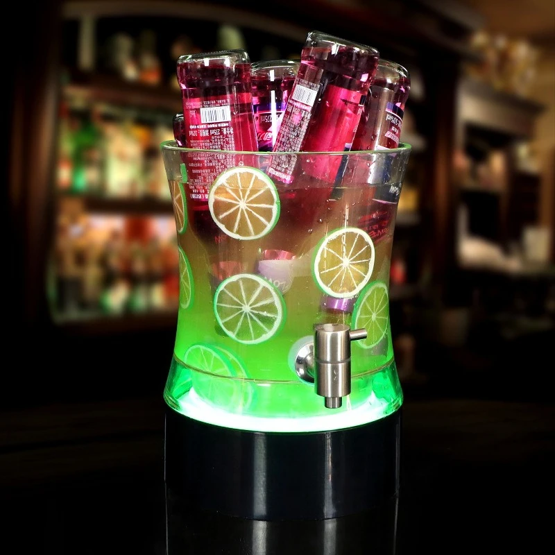 Cuna de cerveza con lazo de 3L, ktv, nuevo barril de cerveza luminoso, barril de vino con burbujas, barril de cerveza, máquina de bebidas de jugo de celebridades de Internet, barril de Coca-Cola