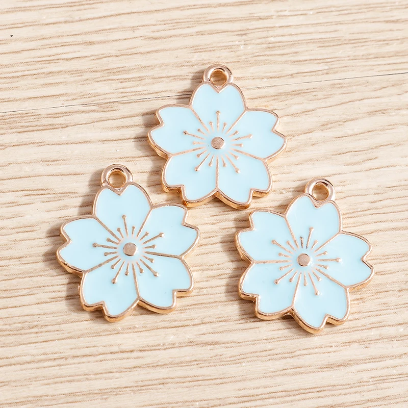 10 Stück Modische Bunte Emaille-Blumenanhänger für Schmuckherstellung, Ohrringe, Halsketten, Armbänder, DIY-Bastelzubehör – Detail 4