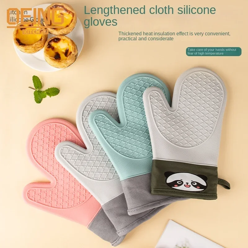 New Cute Mini Silicone Kitchen Oven Glove Mitts Anti Heat Oven Microwave Glove Baking Bakeware Tools