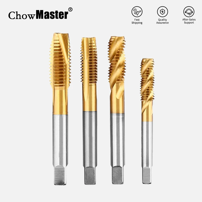 

Chowmaster Titanium Coated Taps HSS 6542 Machine Straight Tip Spiral M2 M3 M4 M5 M10 M20 M30 Taps
