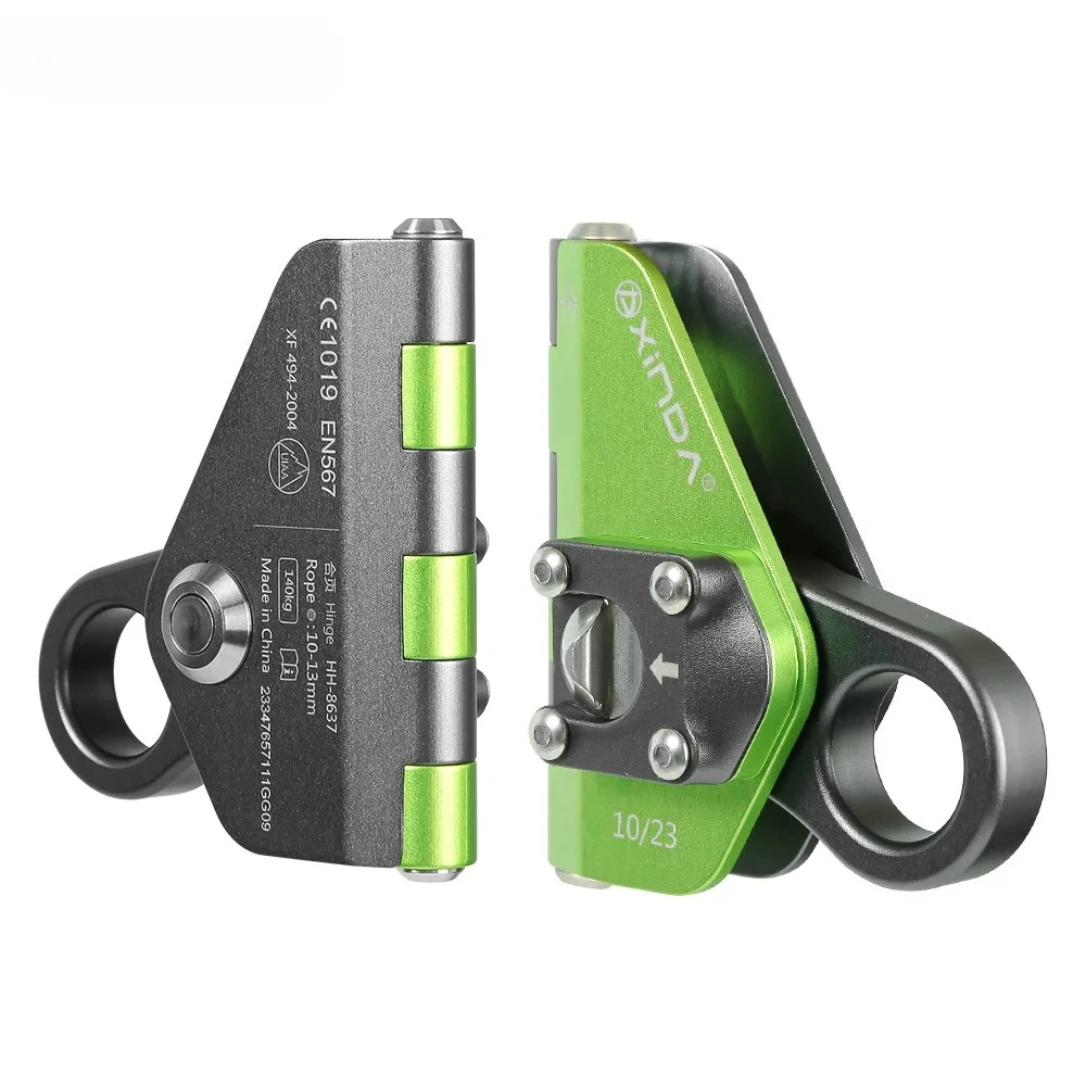 Xinda Climbing Belay Devices Hinge Mechanical Grab Knot Self-Locking Auto Carabiners Anti Fall Protective Grasp Rope Gear