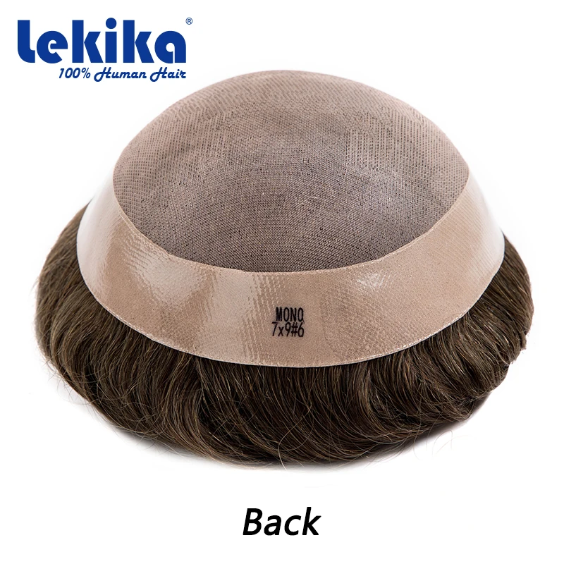 مضاد للجراثيم الشعر المستعار أحادية الرجال الشعرية الاصطناعية 6 ''خصلات الشعر المستعار الإنسان للرجال مريحة الذكور الشعر الاصطناعية شعر مستعار دائم